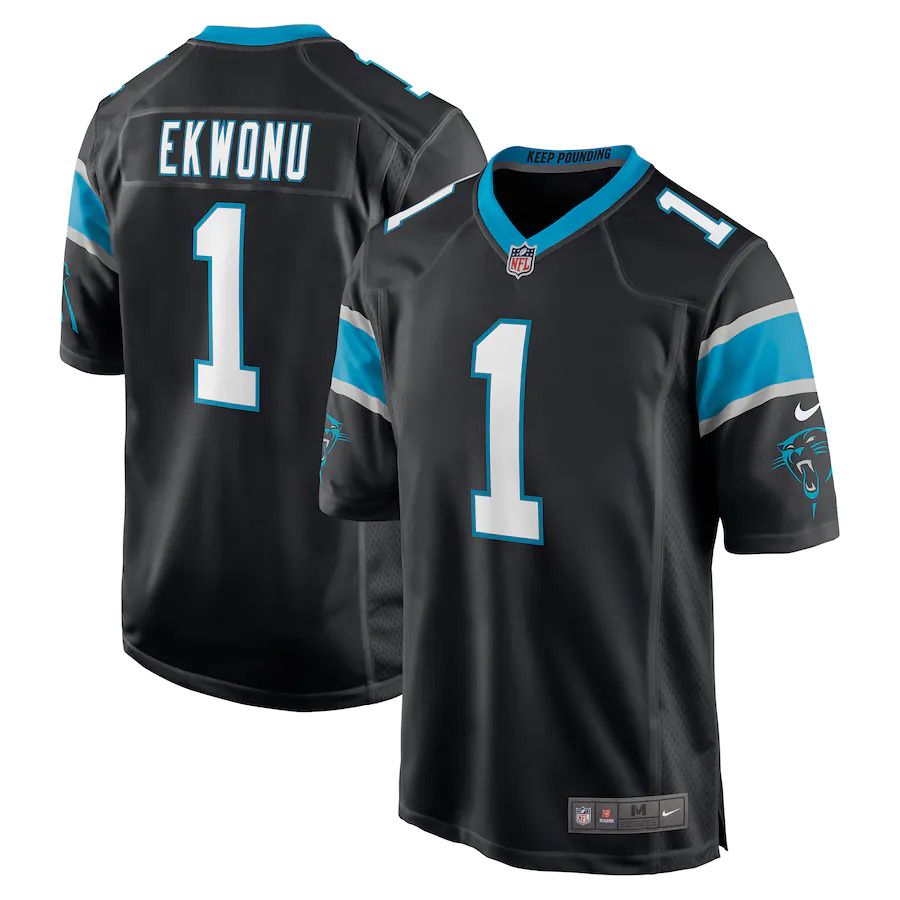 Men Carolina Panthers #1 Ikem Ekwonu Nike Black 2022 NFL Draft First Round Pick Game Jersey->carolina panthers->NFL Jersey